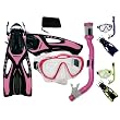 PROMATE Junior Snorkeling Scuba Dive PURGE Mask DRY Snorkel Fins Gear Set for kids