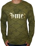 SMET by Christian Audigier Ed Hardy Mens Long Sleeve Graphic Crewneck T-Shirt Tee Shirt