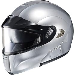 HJC Metallic Men's IS-MAX BTSN Bluetooth Winter Sport Snowmobile Helmet - CR Silver