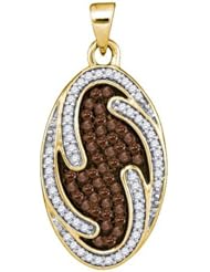 0.50CTW COGNAC DIAMOND MICRO-PAVE PENDANT