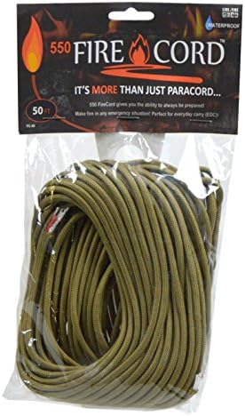 Live Fire 550 Fire Cord, 50 Feet, Coyote Brown