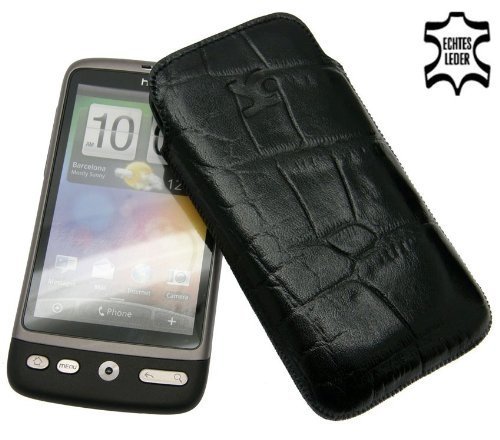 Suncase Ledertasche f&uuml;r HTC 7 Mozart croco-schwarz Preisvergleich