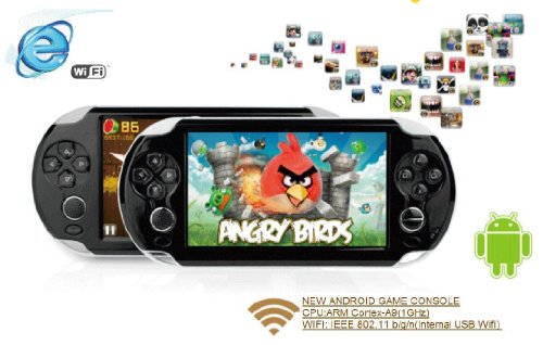 spec SUBOR YTJ-69 Android 4.0 Game Console 5.0 Inches multi-point Touch Screen WIFI Tablet PC With Camera/ Cortex A9 CPU 4GB Hard Disk, Wi-Fi and Camera---- 4G Black