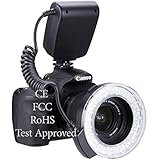 Lightdow RF-550D 48 Pieces Macro LED Ring Flash Light with LCD Screen Display for Canon Nikon Sony Pentax Olympus Panasonic DSLR