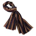 Men's Lightweight Stripe Scarf - Orange/Navy