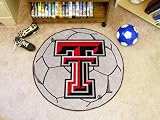Texas Tech Univ Soccer Ball 29 Round Floor Mat (Rug) - Texas Tech Red Raiders