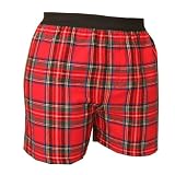 Stewart Red Tartan Plaid Check Cotton Flannel Plaid check boxers boxer shorts available in 3 Youth sizes exposed waist false fly