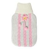 Woolly Hot Water Bottle ~ Pink & White Stripe