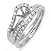 14k White Gold Round Diamond Ladies Bridal Semi Mount Ring Set (0.40 cttw) Center not included