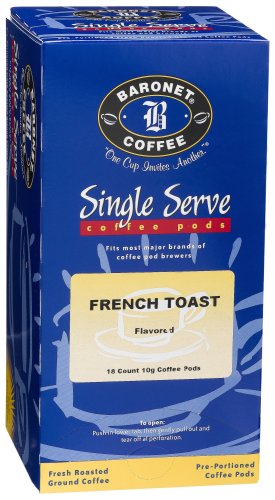 Baronet Coffee French Toast Coffee Pod, 18-Count Boxes (Pack of 4) by Coffee Pods