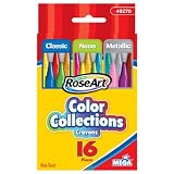 RoseArt Color Collection Classic, Neon, Metallic Crayons, 16-Count ~ Rose Art
