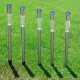 Tools & Hardware : 27' Stainless Steel Solar Garden Light Set- 5 pack