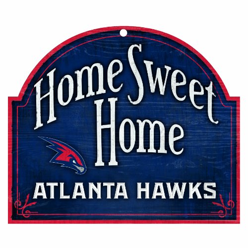 NBA Atlanta Hawks 11-by-9 Wood Home Sweet Home Sign