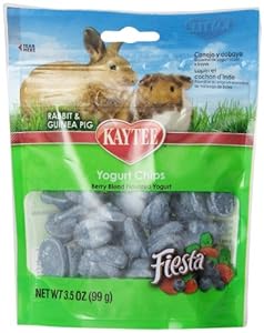 Kaytee Fiesta Mixed Berry Yogurt Chips for Rabbit and Guinea Pig, 3.5-Ounce