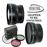 2x Telephoto & 0.45x Wide Angle Lens + 3 Filters Plus Adapter Tube for Kodak Easyshare ZD740 Z740 Z710 Z650