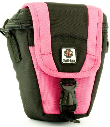 Cover image : Tuff-Luv 'ZipNGo' Holster case cover / Telescopic Style Digital SLR & Short Zoom case cover for Panasonic Limix DMC-FZ8 DMC-FX18 DMC-L1 (Pink/Black) Size 1