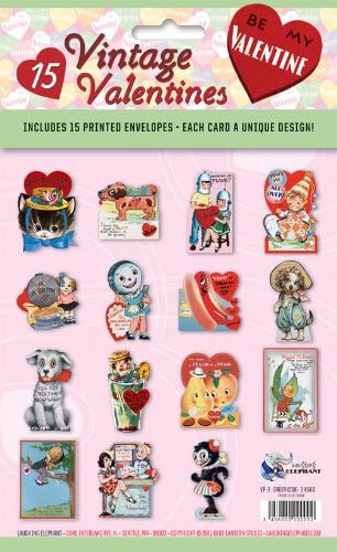 15 Vintage Classic Valentine Cards with Envelopes