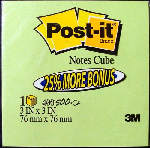 Post-it Brand Multi-hued Notes Cube, 3x3