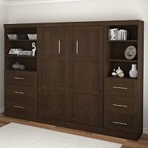 Big Sale Bestar Create 3 Piece Full Size Wall Bedroom Set in Chocolate