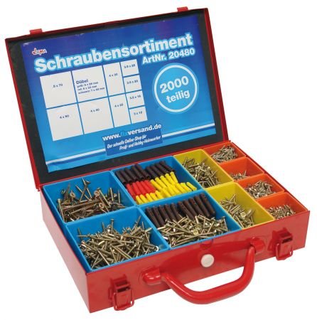 DEMA Schrauben-Duebelsortiment 2000 tlg. im Systemkoffer