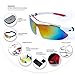 RIVBOS 806 POLARIZED Sports Sunglasses with 5 Set Interchangeable Lenses for Cycling (806-White)
