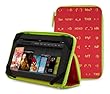 Punchcase Ace Zip Round Standing Case for Kindle Fire 'Text' Pink (will only fit Kindle Fire)