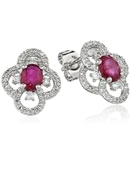 White-Gold Diamond and Flower Earrings (0.25cttw, G-H Color, I1-I2 Clarity)
