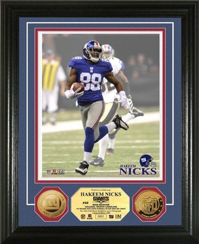 Hakeem Nicks Framed 24KT Gold Coin New York Giants Photo Mint