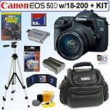 Canon EOS 50D 15.1MP Digital SLR Camera with EF-S 18-200mm f/3.5-5.6 IS Standard Zoom Lens + 8GB Deluxe Accessory Kit