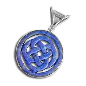 Sterling Silver Lapis Celtic Design Pendant By Sajen Sterling Silver Lapis Celtic Design Pendant By Sajen