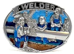WELDER (Occupation) Enamel Pewter Buckle