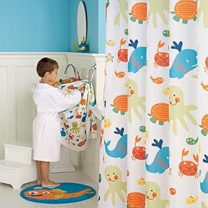 Jumping Beans Underwater Creature Fabric Shower Curtain