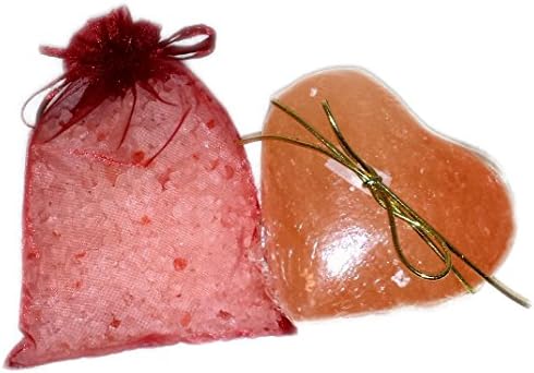 Himalayan Bath Body Care ~ Heart Scrub Bar and Bath Salts Combo Pack