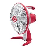 51W 367VJTL. SL160  Hunter 90313 Retro High Performance Oscillating 12 Inch 3 Speed Table Fan, Red and Chrome