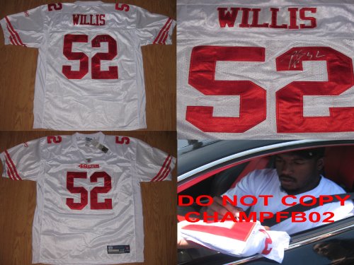 PATRICK WILLIS,SAN FRANCISCO 49ERS,49ERS,NINERS,OLE MISS,SIGNED,AUTOGRAPHED,AUTHENTIC JERSEY WITH PROOF + COA