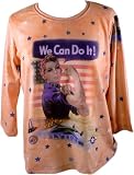 Rosie the Riveter We Can Do It! Patriotic Missy Top w/ WWII image USA Made by FlagClothes