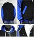U World Men's Hoodie Cotton Baseball Varsity Jacket Blue