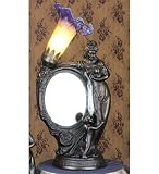 Meyda Tiffany 68559 Mother & Child - Mirrored Accent Lamp, Dark Mahogany Bronze Finish with Blown Glass and Lily Shade