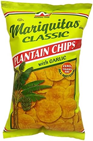 MariquitasPlantain Chips, Garlic, 5 Ounce (Pack of 12)
