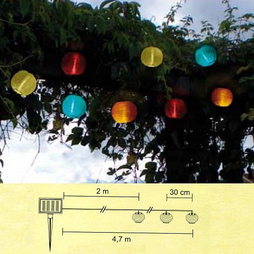 Best Season 477-14 LED-Solarlichterkette Ball Multi, 10-teilig, 2,7 m Farbe: cool wei&szlig;