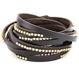 Presh Crystal Rhinestone and Chocolate Leather