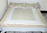 Zari Work Silk Bedspread bed sheet with Pillow & Cushion Covers