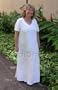 V-Neck Long Dress - Women's Fern Leaf Garden Caftan Kaftan Style Hawaiian Aloha Pullover Dress - Plus Size