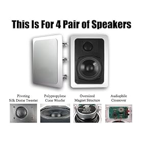 MA Audio MAQ-541-18PKG Home Theater In Wall Surround Sound Speakers