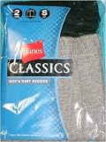 Hanes - Boys 2-Pack Knit Boxers, Grey, Dark Green