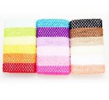 Ema Jane - 1.5 Inch Super Soft Baby Girl Crochet Headbands (16 Total) - New Born, Toddlers, Girls, Hairband (Flowers Not Included)