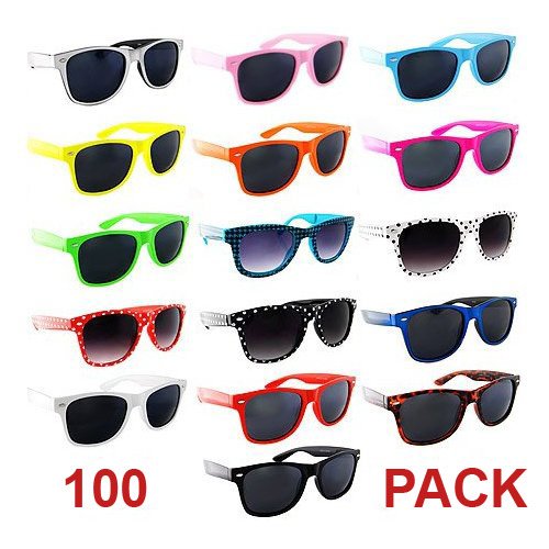 Wholesale Lot of 100 Nerd Glasses Buddy Holly Wayfarer Dark Lenses