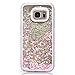 Galaxy S7 Edge Case, VEGO Glitter Flowing Liquid Bling Transparent Sparkle Floating Hard Case Cover for Samsung Galaxy S7 Edge (Pink)