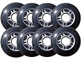 Outdoor HOCKEY WHEELS HiLo SET 76mm 80mm BLACK 82a HARD