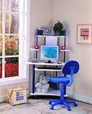Blue Finish Corner Workstation Kids Computer Desk